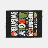 Due To Inflation Funny Christmas Ugly Sweater Wome フリースブランケット (正面(横))