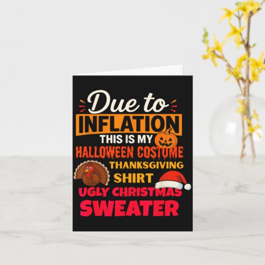 Due To Inflation This Is My Halloween Thanksgiving カード (黄色い花)