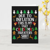 Due To Inflation This Is My Ugly Christmas Sweater カード (黄色い花)