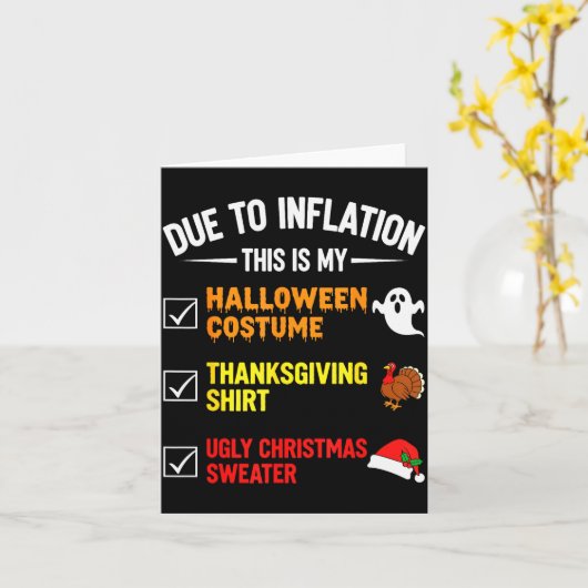 Due To Inflation This My Halloween Costume Men Wom カード (黄色い花)