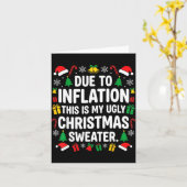 Due To Inflation Ugly Christmas Sweater Shirt Men  カード (黄色い花)