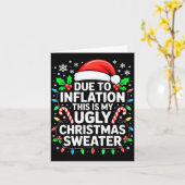 Due To Inflation Ugly Christmas Sweater Shirt Men  カード (黄色い花)