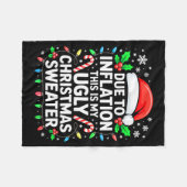 Due To Inflation Ugly Christmas Sweater Shirt Men  フリースブランケット (正面(横))