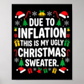 Due To Inflation Ugly Christmas Sweater Shirt Men ポスター (正面)