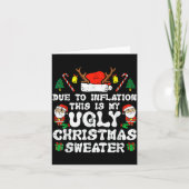 Due To Inflation Ugly Christmas Sweater Xmas Men W カード (正面)