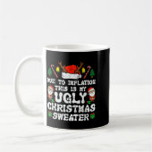 Due To Inflation Ugly Christmas Sweater Xmas Men W コーヒーマグカップ (左)