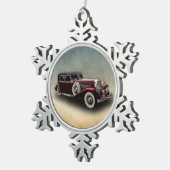 Duesenberg (Duesy)モデルJのクラシック車 スノーフレークピューターオーナメント (右)