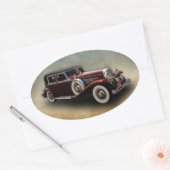 Duesenberg (Duesy)モデルJのクラシック車 楕円形シール (封筒)