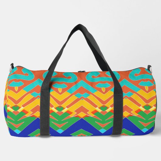 Duffel Bag, A multicolor classic zigzag pattern  D ダッフルバッグ (正面)