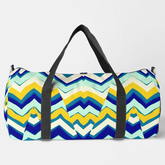 Duffel Bag, A multicolor classic zigzag pattern D ダッフルバッグ (正面)