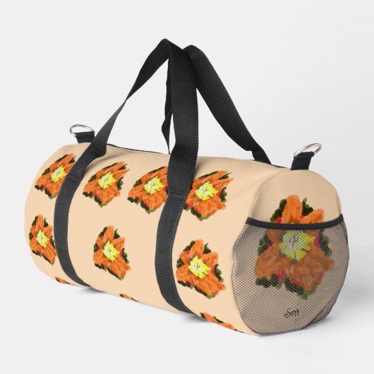Duffel Bag : Orange Yellow Flower ダッフルバッグ (右コーナー)
