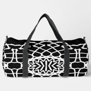 Duffel Bag, White & Black classic stylish design ダッフルバッグ