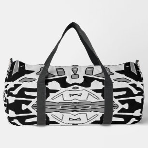 Duffel Bag, White & Black classic stylish design ダッフルバッグ