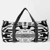 Duffel Bag, White & Black classic stylish design ダッフルバッグ (裏面)