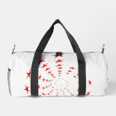 Duffle Bag - Spirals of Red Stars and Initials ダッフルバッグ (裏面)