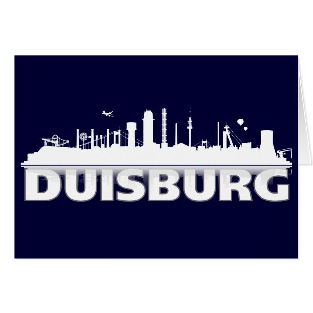 Duisburg Stadt Skyline - Grußkarte / Klappkarte (正面横)