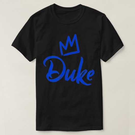 Duke the King  Blue Crown & Name for Men Called Du Tシャツ (デザイン正面)