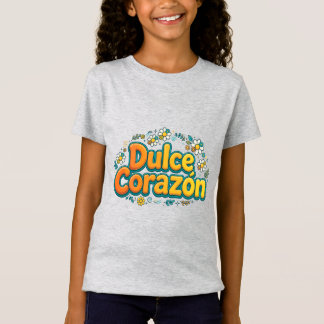 Dulce Corazón ガールズTシャツ - かわいいスペイン語のスイートH Tシャツ