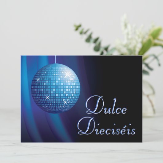 Dulce Dieciséis Disco Ball Azul Fiesta  招待状 (スタンド正面)