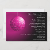 Dulce Dieciséis Disco Ball Rosa Fiesta  招待状 (裏面)