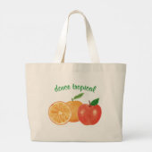 Dulce Tropical: naranja y manzana ラージトートバッグ (裏面)