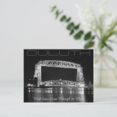 Duluth Lift Bridgeブラック&ホワイト写真 ポストカード (スタンド正面)