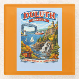 Duluth Minnesota Souvenir Coaster –Lake Superior ガラスコースター