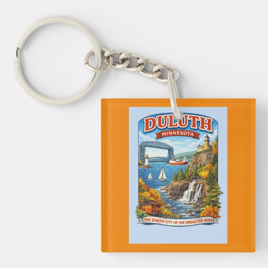 Duluth Minnesota Souvenir Keychain–Lake Superior キーホルダー (正面)