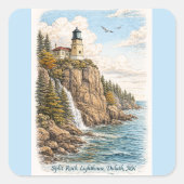 Duluth, MN, スプリットロック・ライトハウス ステッカー (正面)