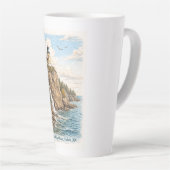 Duluth, MN, Split Rock Lighthouse Latte Mug カフェラテマグ (右アングル)