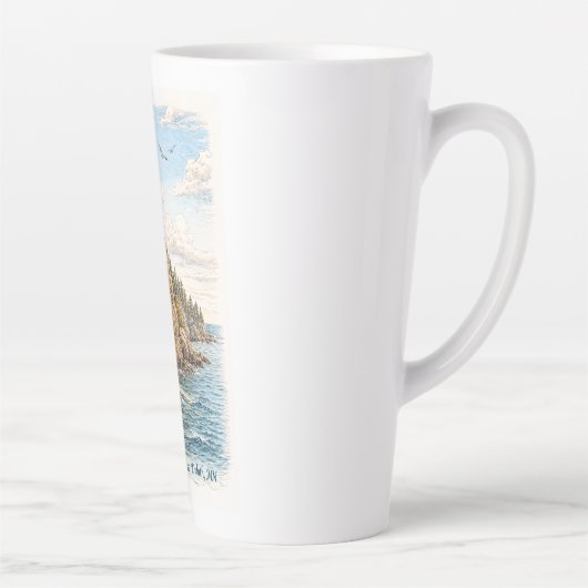 Duluth, MN, Split Rock Lighthouse Latte Mug カフェラテマグ (右)