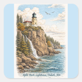 Duluth, MN, Split Rock Lighthouse Stickers スクエアシール