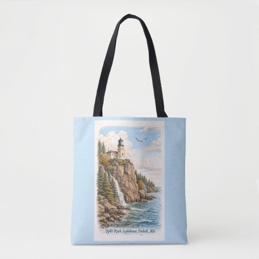 Duluth, MN, Split Rock Lighthouse Tote Bag トートバッグ (正面)