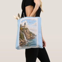 Duluth, MN, Split Rock Lighthouse Tote Bag トートバッグ