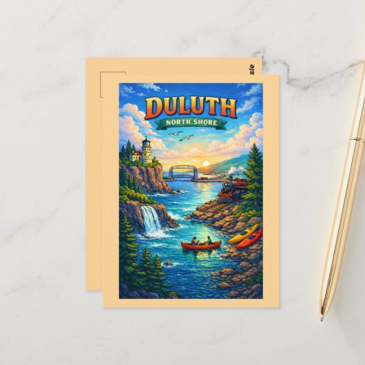 Duluth North Shore Minnesota Personalized Postcard ポストカード (正面/裏面インサイチュ)