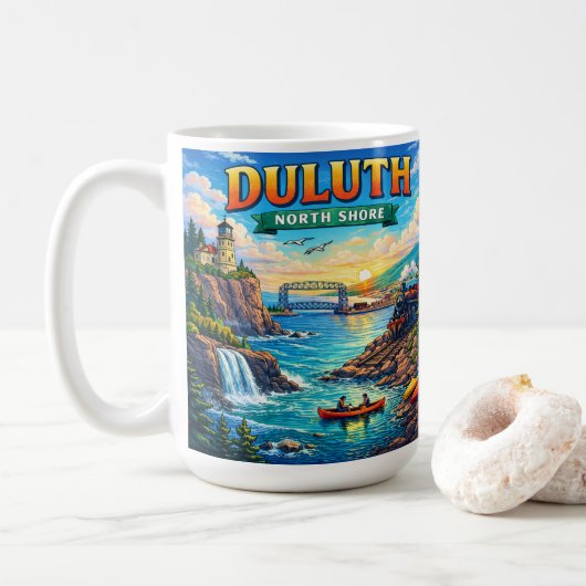 Duluth North Shore Minnesota Souvenir Coffee Mug コーヒーマグカップ (ドーナツ)