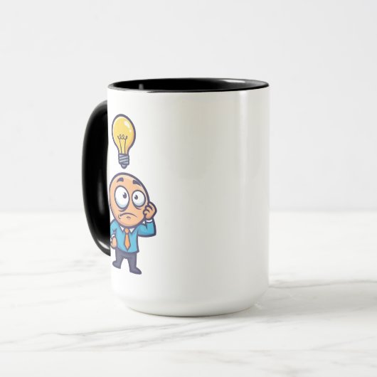 Dum Dum Idea Lightbulb Funny マグカップ (正面左)