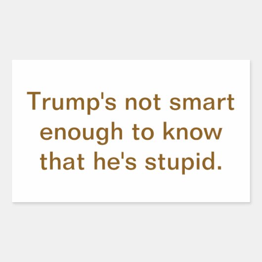 Dumb Stupid Trump's Not Smart Hankamer Artjunkhaus 長方形シール (正面)