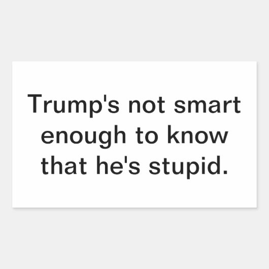 Dumb Stupid Trump's Not Smart Hankamer Artjunkhaus 長方形シール (正面)