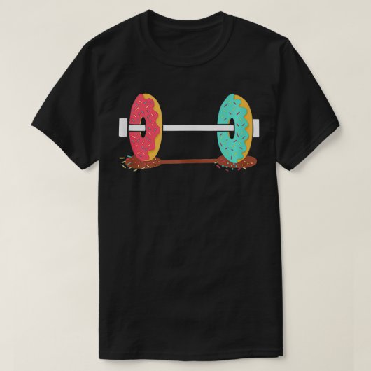 Dumbbell Donut Weights for Gym & Doughnuts Lover  Tシャツ (デザイン正面)
