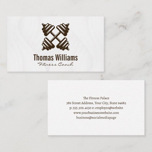 Dumbbell Illustrations | Fitness 名刺 (正面/裏面)