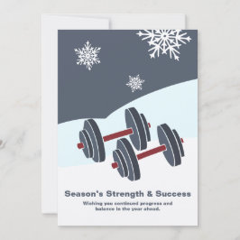 Dumbbell Season's Strength & Success Grey White ノートカード