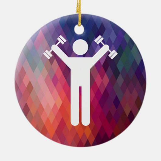 Dumbellは印に運動させます セラミックオーナメント (裏面)