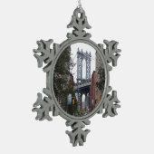 DUMBO，ブルックリン#2スノーフレークオーナメント スノーフレークピューターオーナメント (左)