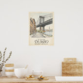 Dumbo Waterfront Sketch Brooklyn ポスター (キッチン)