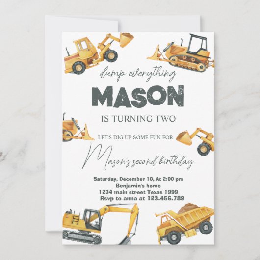 Dump Everything建築誕生日 招待状 (正面)