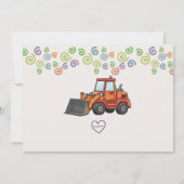 Dump Everything Colorful Construction Birthday 招待状 (裏面)