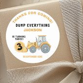 "DUMP EVERYTHING! Construction Birthday 3 ラウンドシール