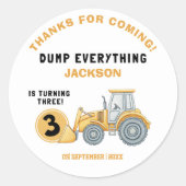 "DUMP EVERYTHING! Construction Birthday 3 ラウンドシール (正面)