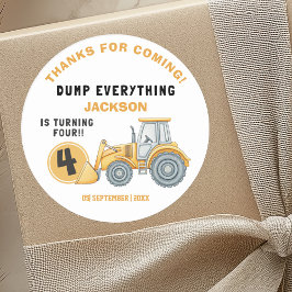 "DUMP EVERYTHING! Construction Birthday 4 ラウンドシール
